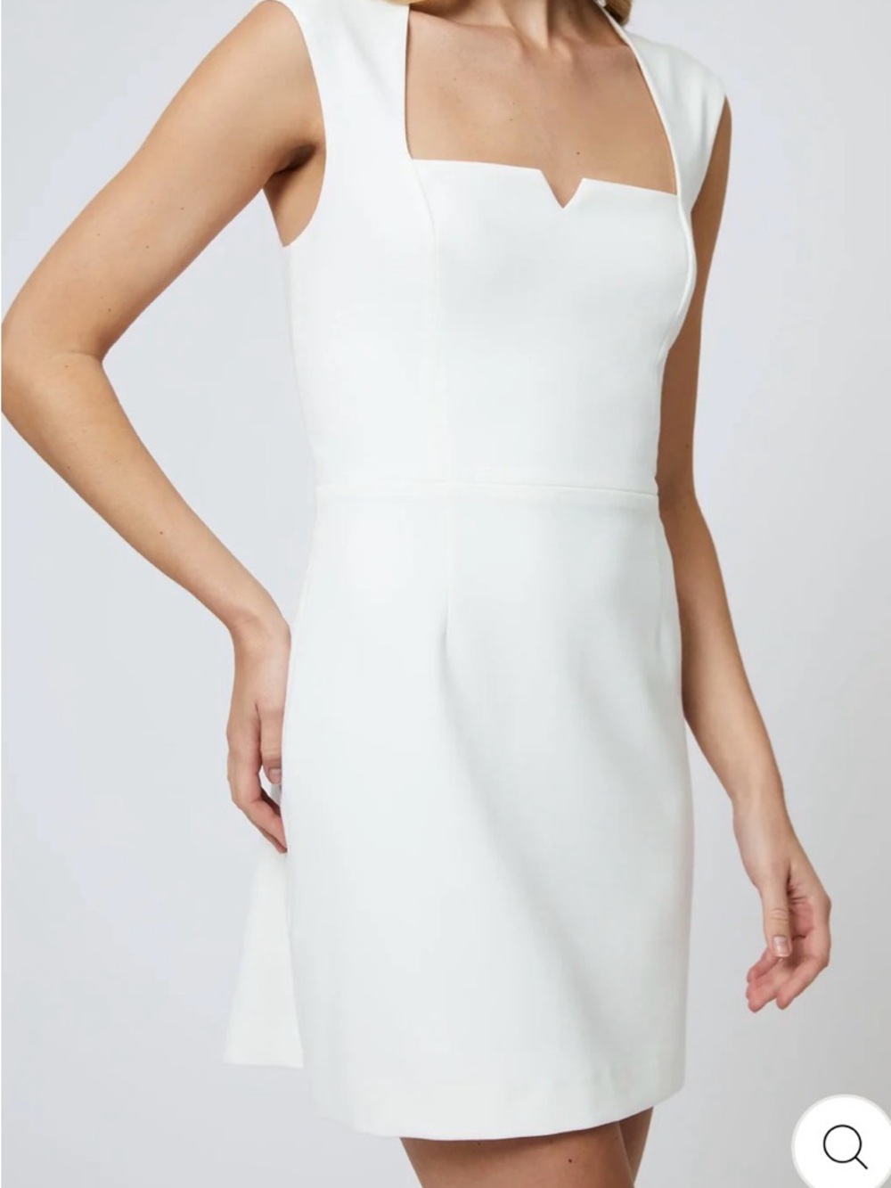 French Connection White Square-Neck Dress
